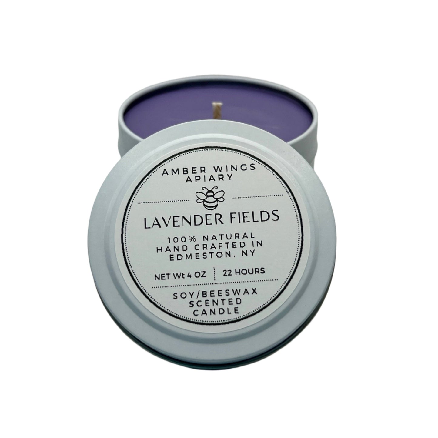 Lavender Fields Frosted Tin Candle – 4oz Handcrafted Simplicity