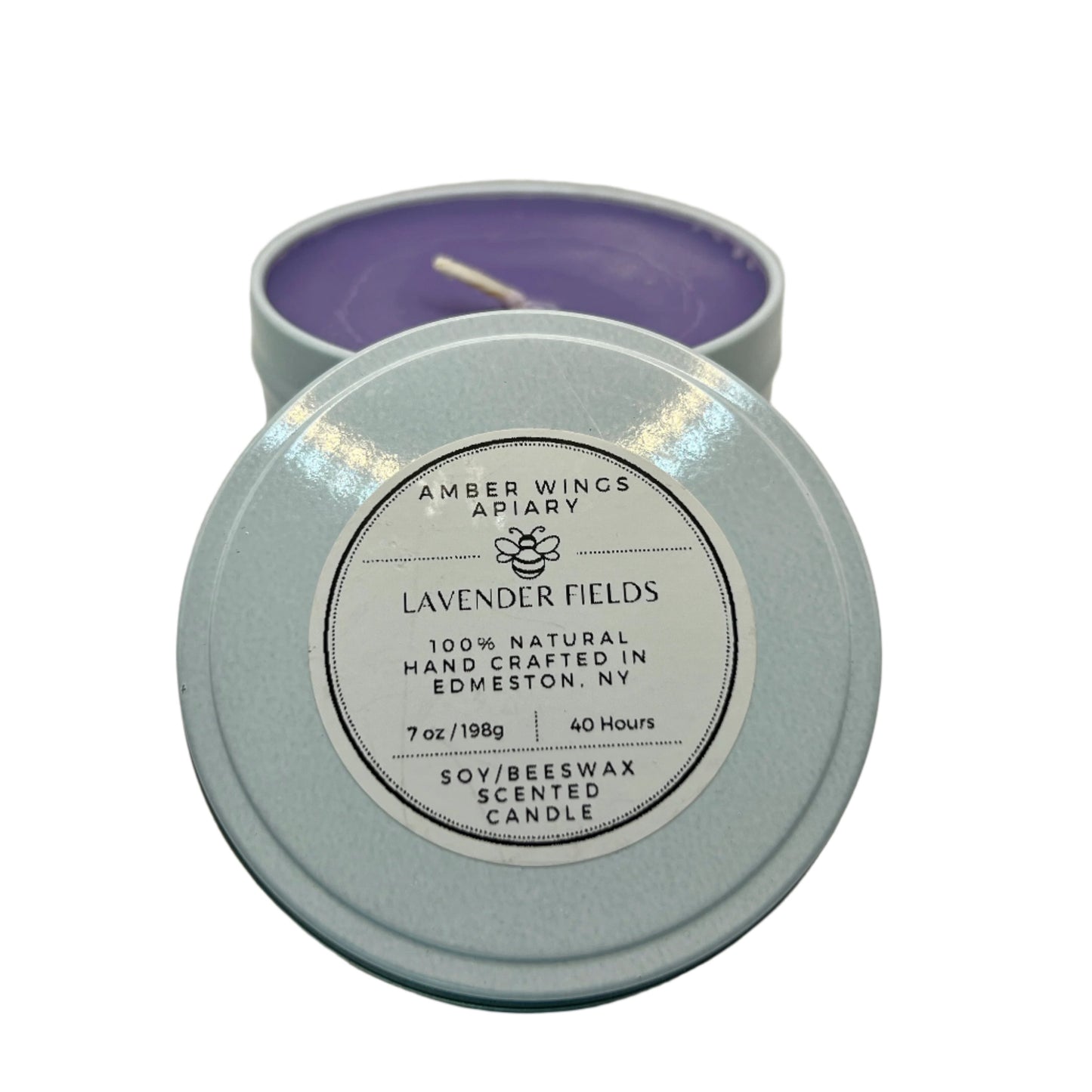 Lavender Fields Frosted Tin Candle – 7oz Handcrafted Simplicity
