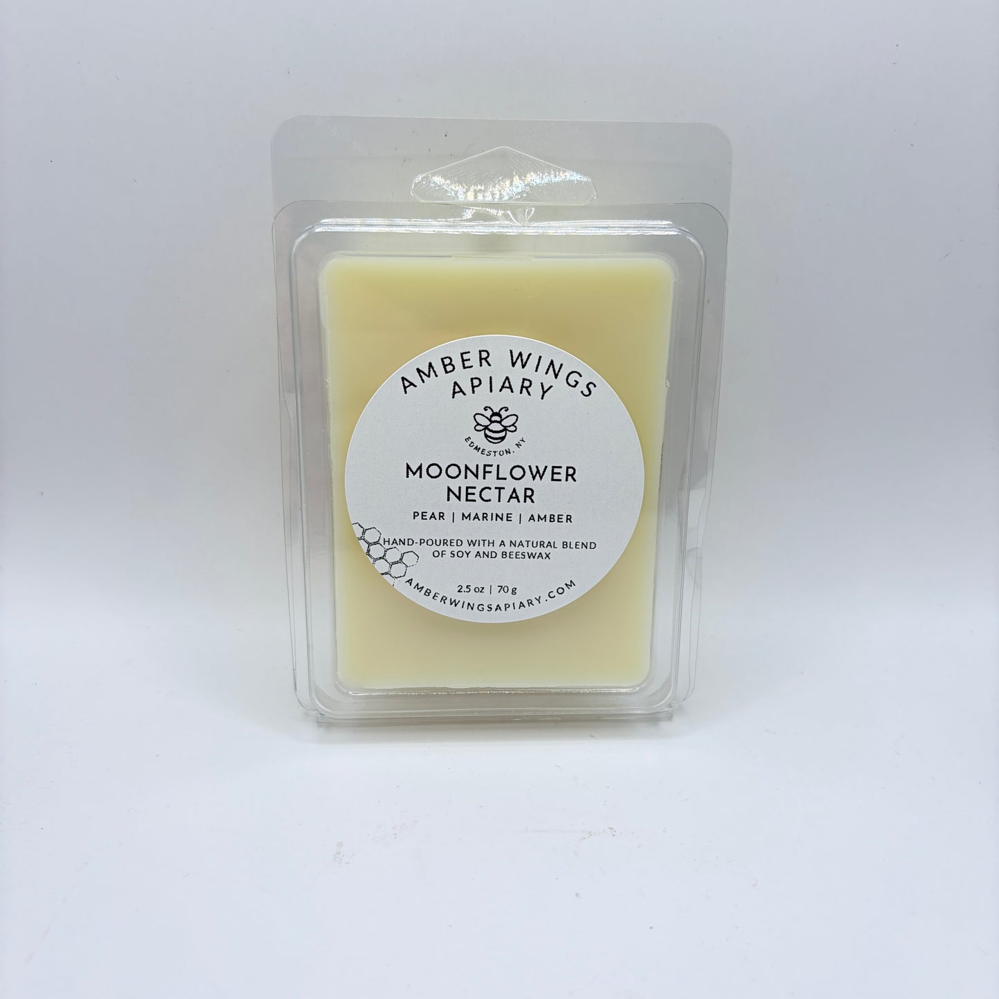 Amber Wings Apiary | Highly Scented Wax Melts (2.5 oz) | Long-Lasting Home Fragrance | Moonflower Nectar