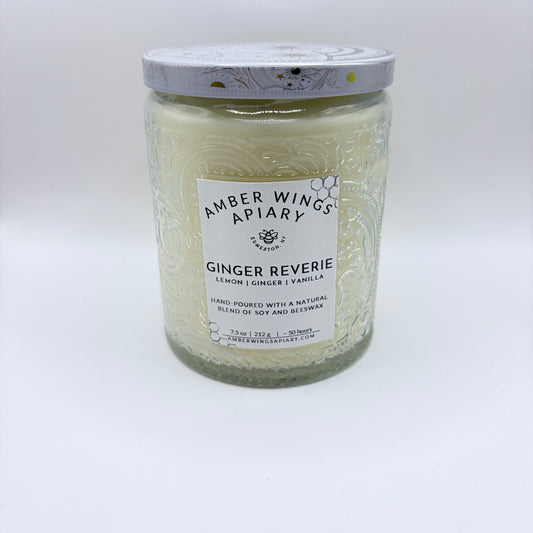 Amber Wings Apiary | Celestial Candle (7.5 oz) | Long-Lasting Home Fragrance | Ginger Reverie
