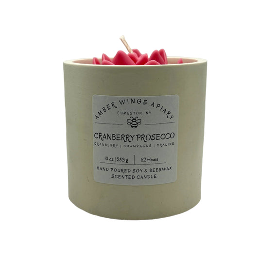 Cranberry Prosecco Artisan Bloom Candle – 10oz Handcrafted Elegance