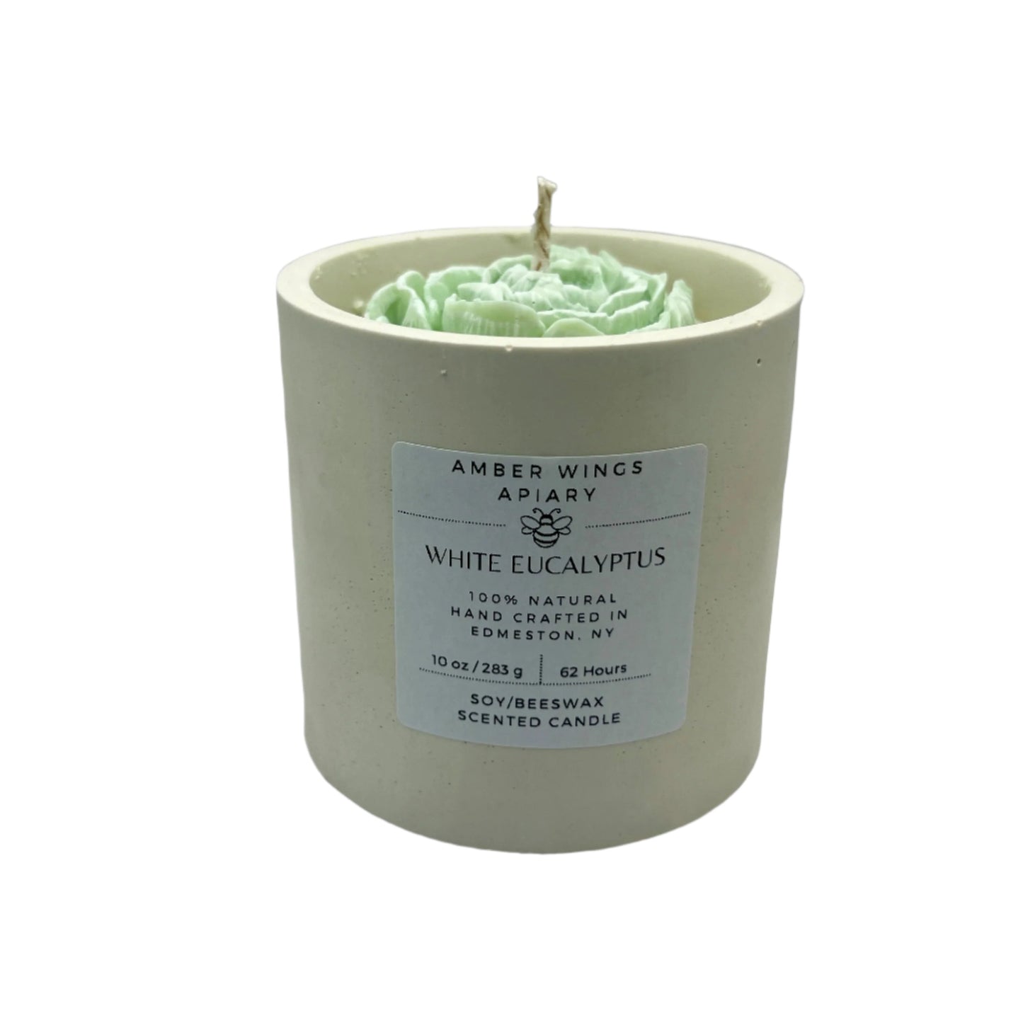 White Eucalyptus Artisan Bloom Candle – 10oz Handcrafted Elegance