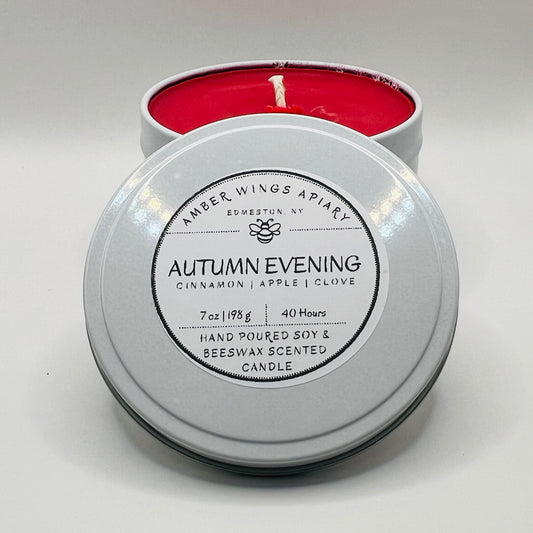 Autumn Evening Frosted Tin Candle – 7oz Handcrafted Simplicity