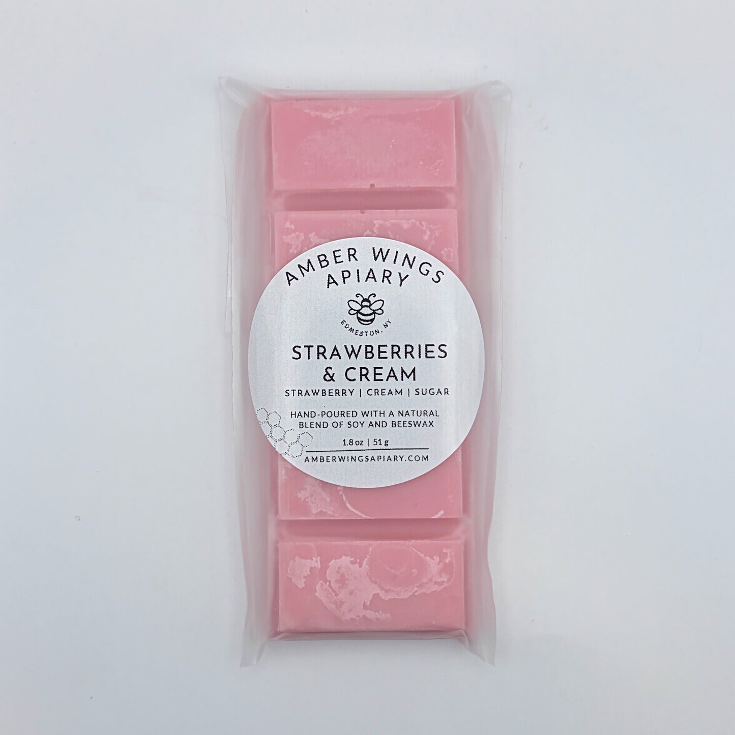 Strawberries & Cream Snap Melt Bar - 1.8oz Snap, Melt, Relax