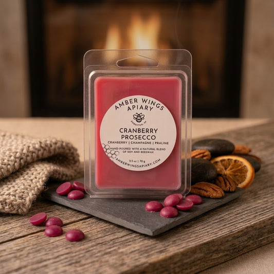 Cranberry Prosecco Wax Melts - Amber Wings Apiary