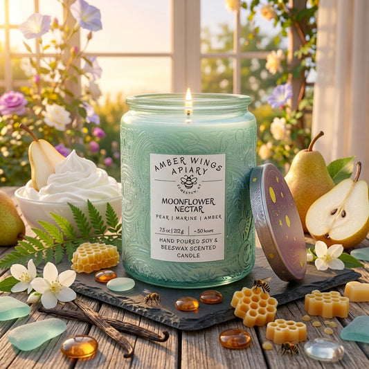 Moonflower Nectar Celestial Candle - Amber Wings Apiary