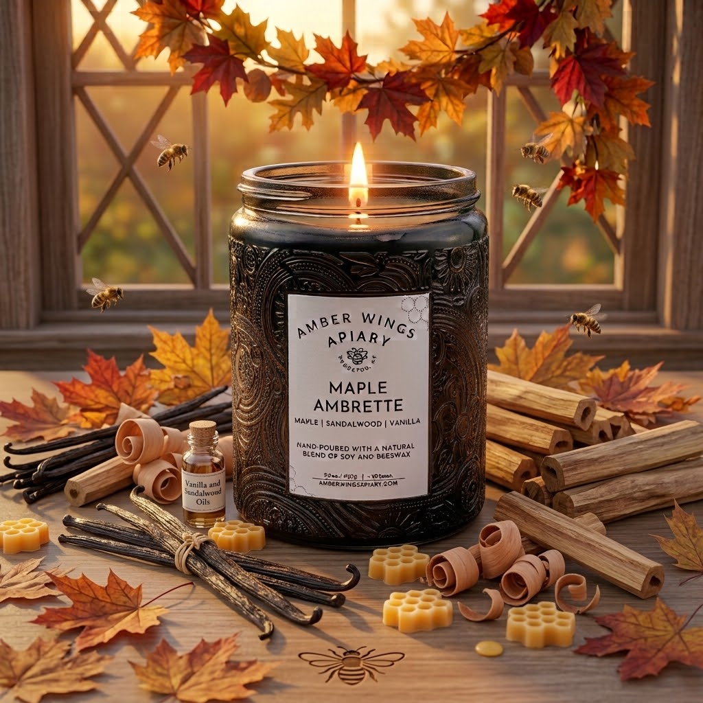 Maple Ambrette Celestial Candle - Amber Wings Apiary