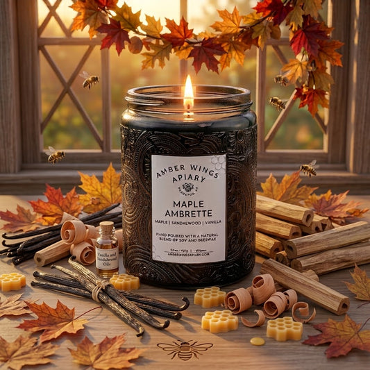 Maple Ambrette Celestial Candle - Amber Wings Apiary