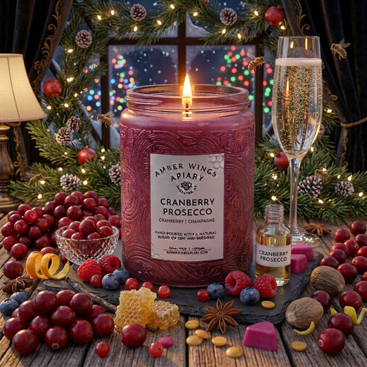 Cranberry Prosecco Celestial Candle - Amber Wings Apiary