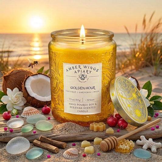 Golden Hour Celestial Candle - Amber Wings Apiary