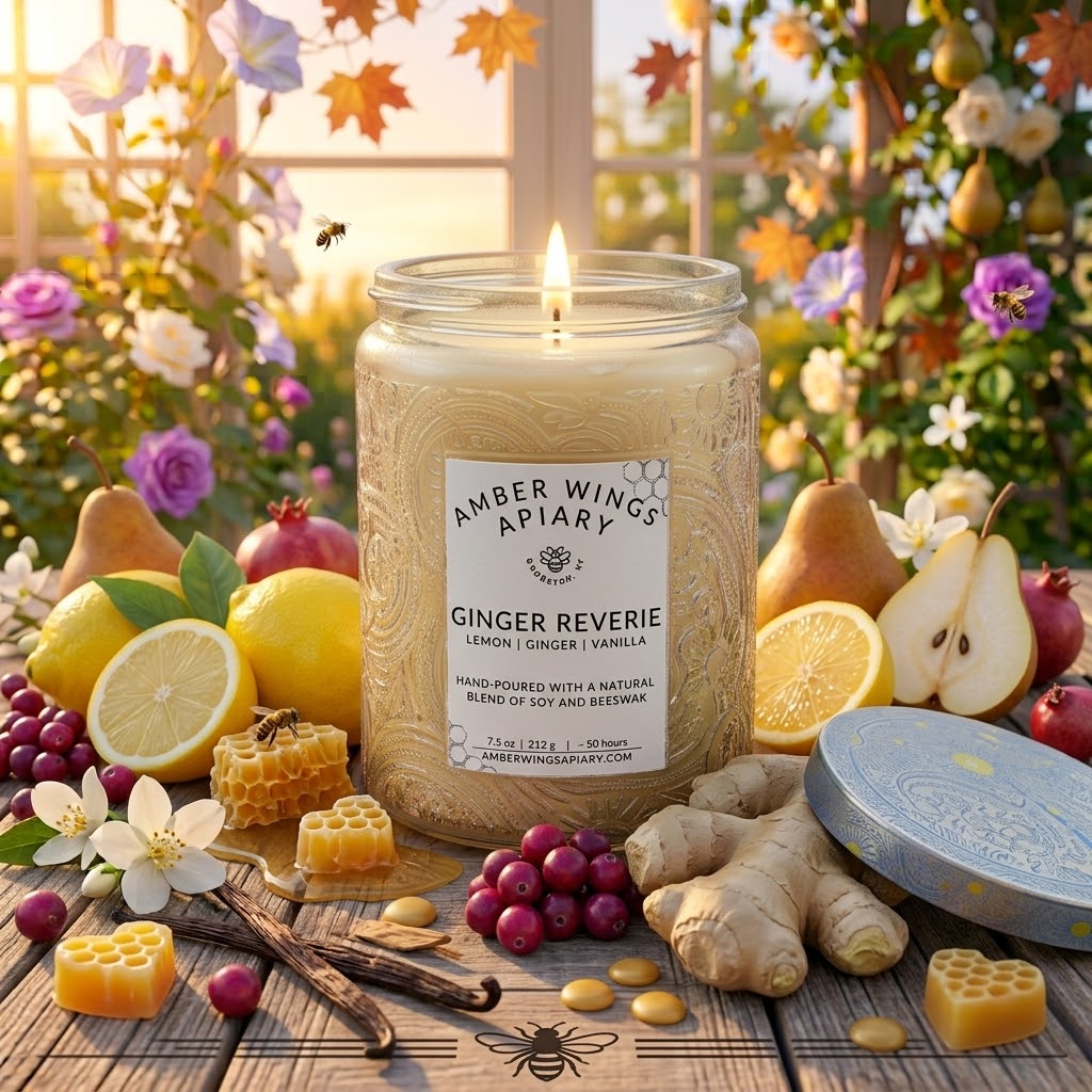 Ginger Reverie Celestial Candle - Amber Wings Apiary