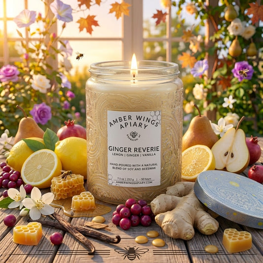 Ginger Reverie Celestial Candle - Amber Wings Apiary