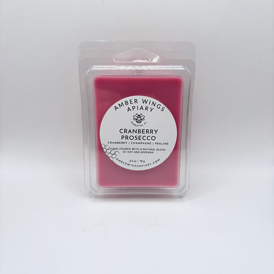 Amber Wings Apiary | Highly Scented Wax Melts (2.5 oz) | Long-Lasting Home Fragrance | Cranberry Prosecco