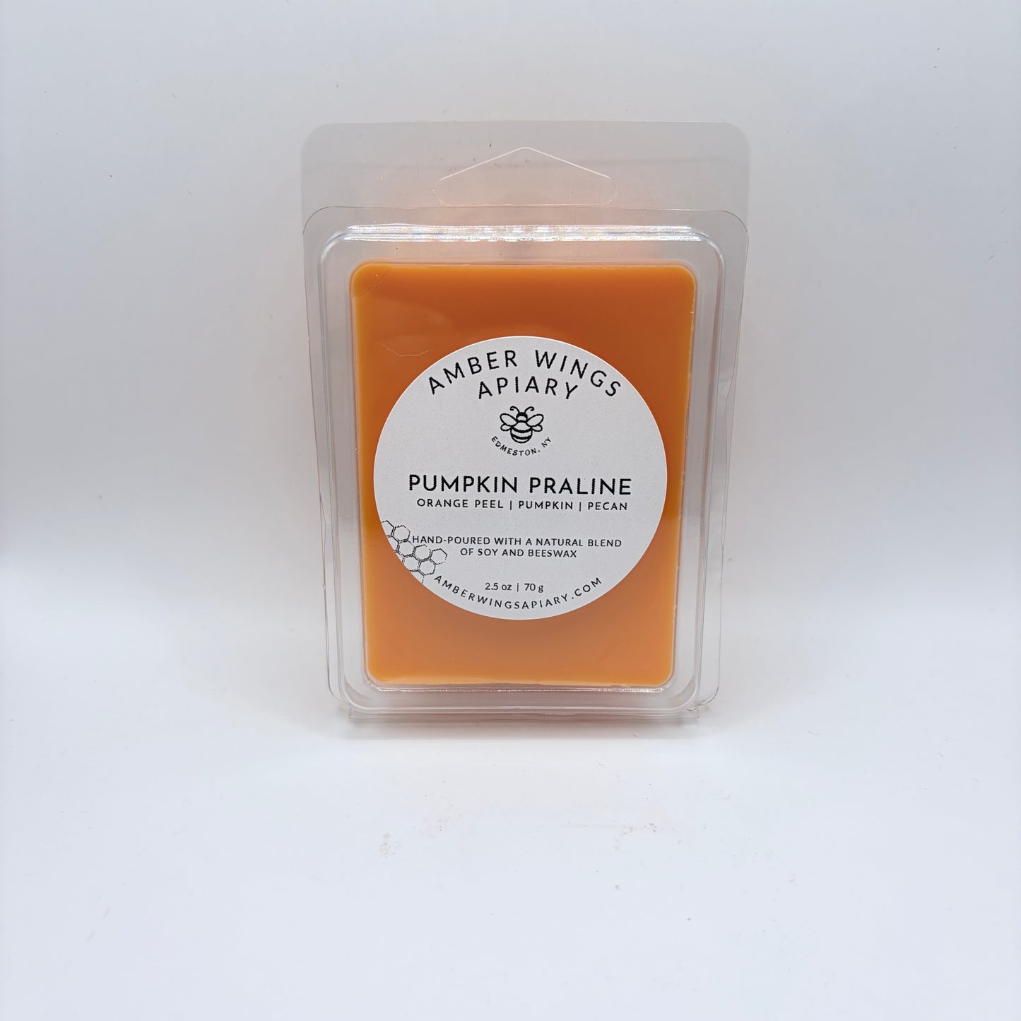 Amber Wings Apiary | Highly Scented Wax Melts (2.5 oz) | Long-Lasting Home Fragrance | Pumpkin Praline