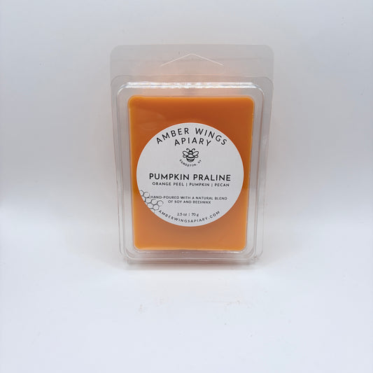 Amber Wings Apiary | Highly Scented Wax Melts (2.5 oz) | Long-Lasting Home Fragrance | Pumpkin Praline